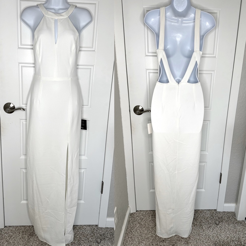 Lulus White Halter Top Dress